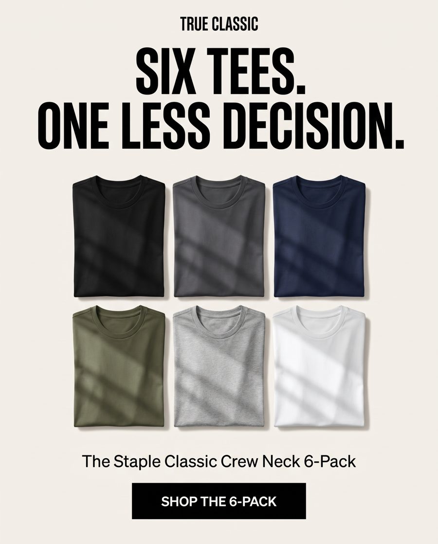 True Classic apparel ad sample